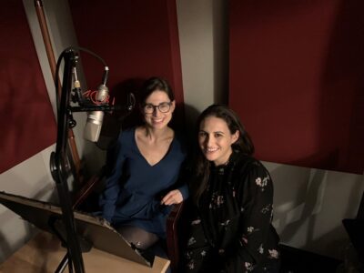 Rachel Friedman and Jennifer Rubins in the studio 