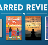 Starred reviews header with featured title cover images